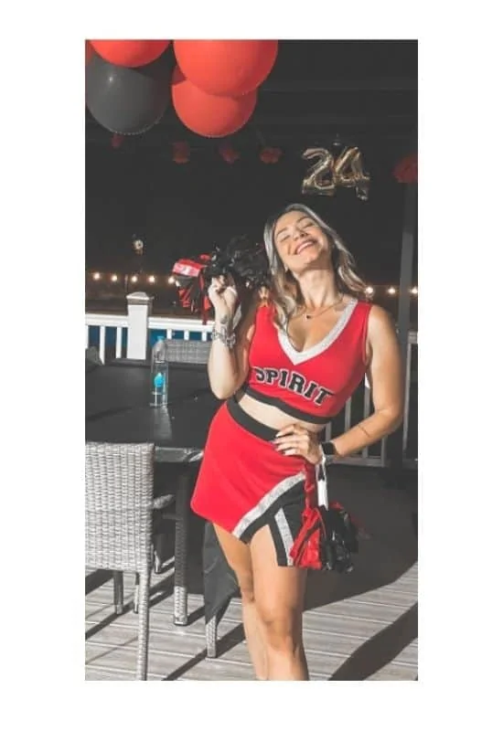 High school cheerleader party outfits