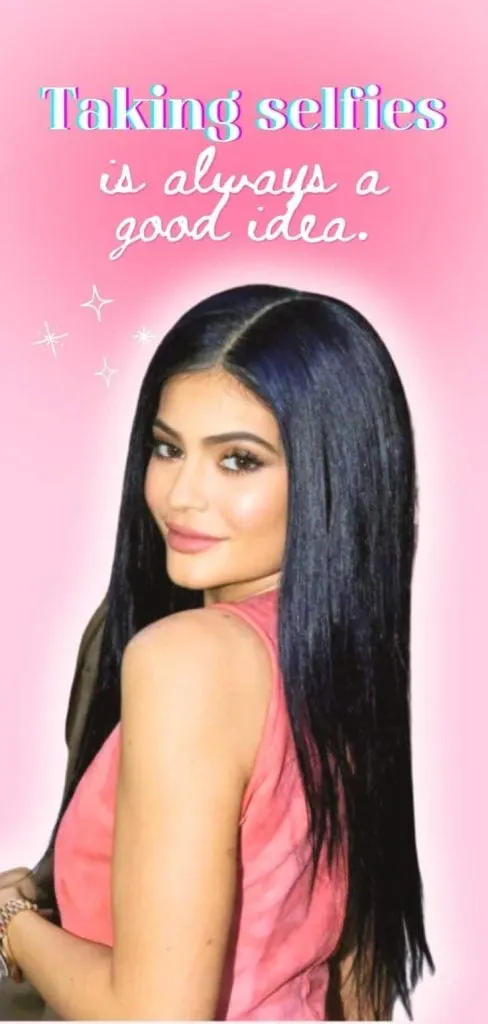 Kylie Jenner's pink aesthetic phone wallpaper