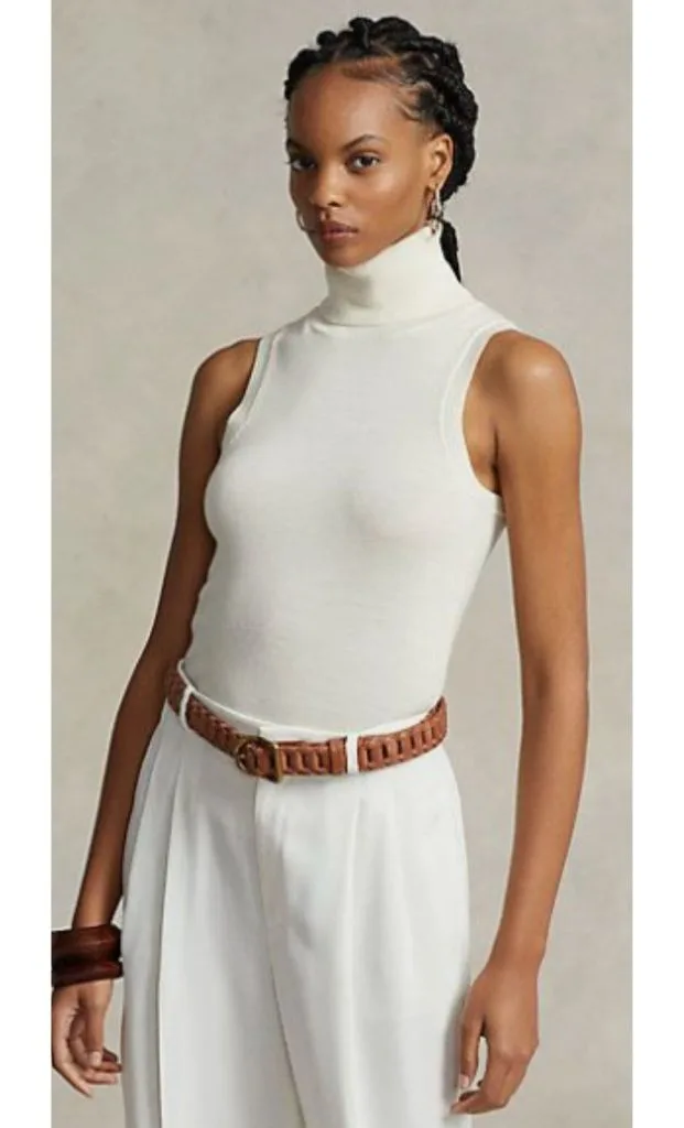 sleeveless high neck top