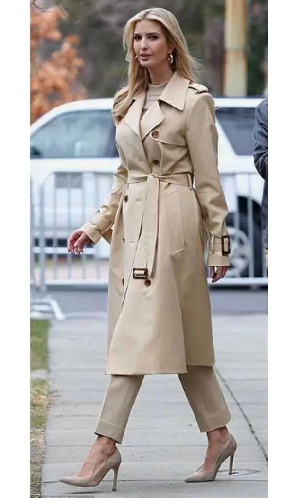 form fitting trench coat late 20s