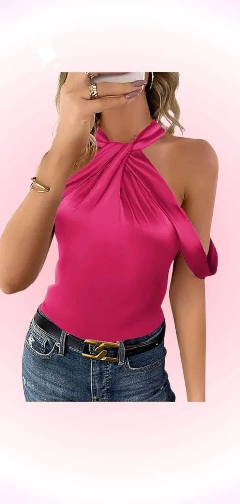 halter neck satin top wedding
