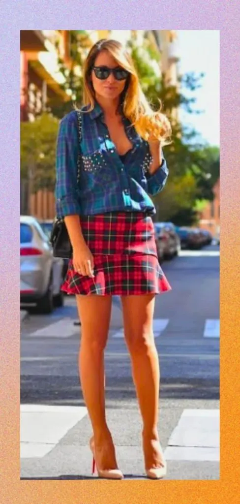 vintage plaid dress 90s