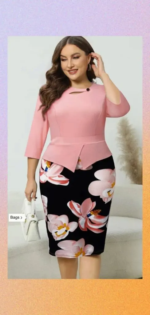 plus size peplum dress with sleeve