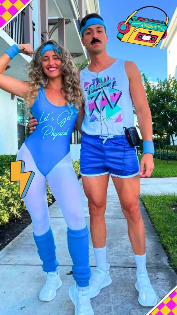 90s aerobics couple outfit ideas