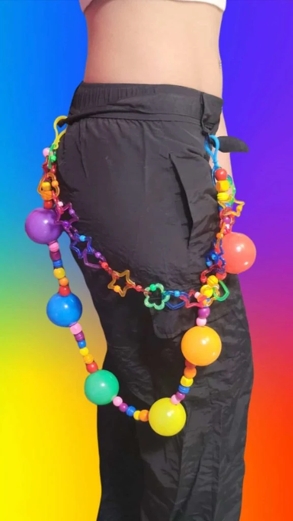 90s rave ball pitball chain