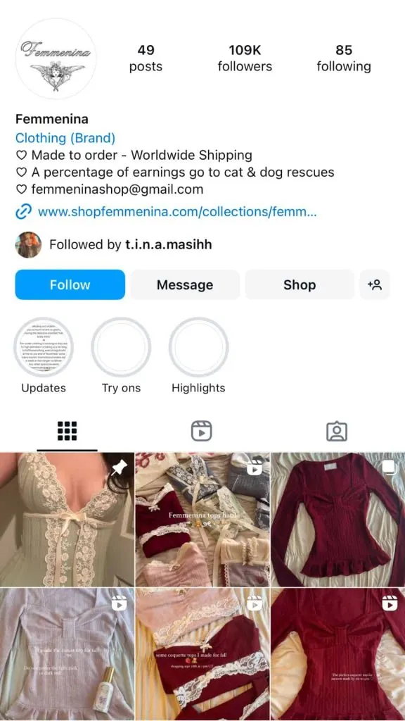 handmade instagram clothing brands