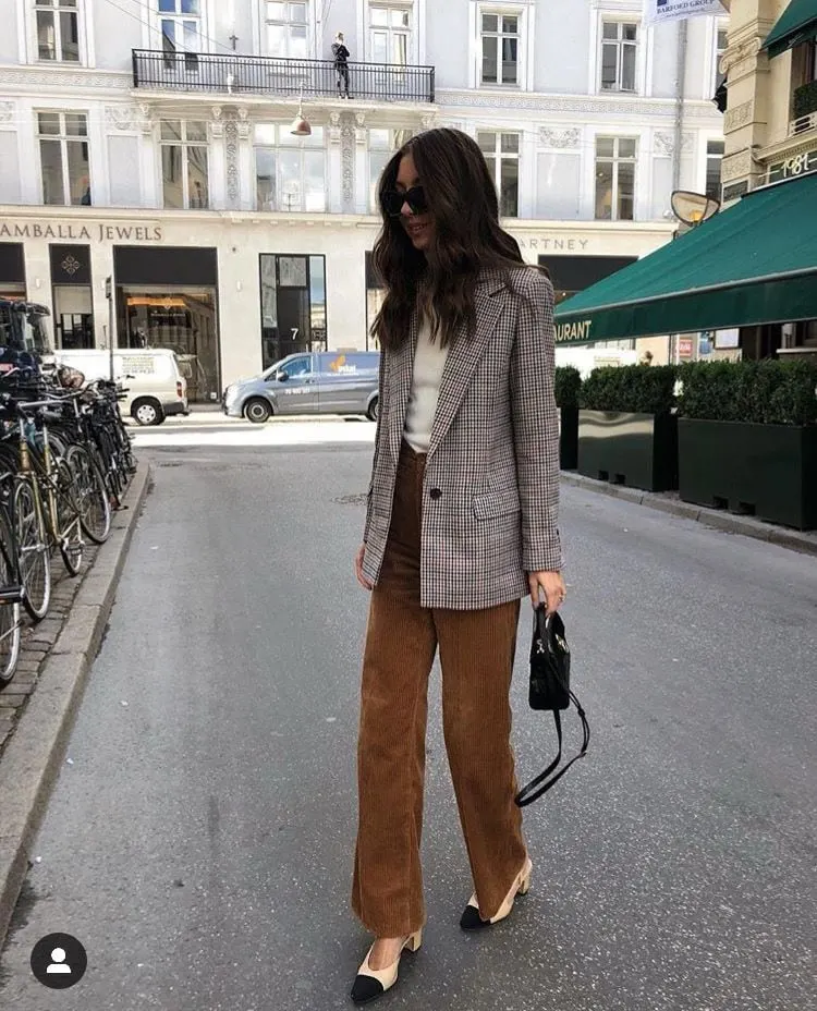 BLAZER and corduroy pants outfit