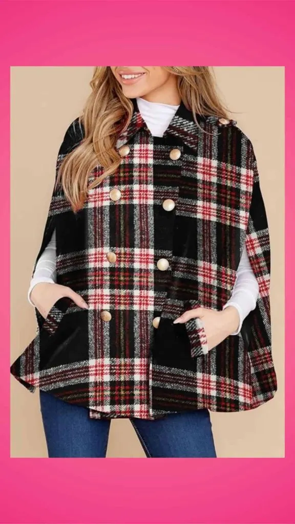 tartan cape coat outfit ideas
