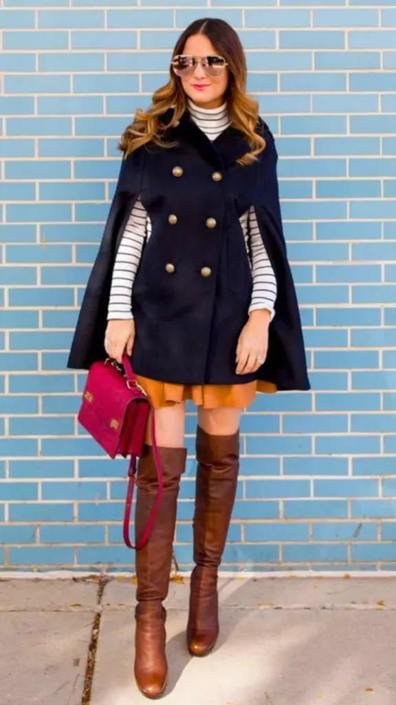 how to wear cape coat outfit ideas