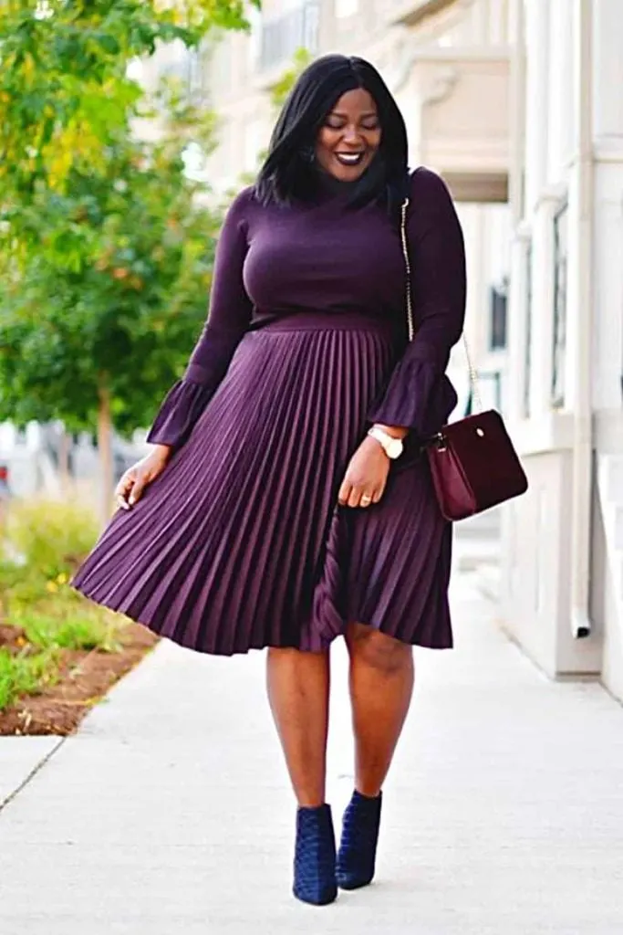 monotone plus size outfit winter