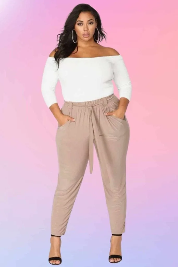 plus size off-shoulder outfit
