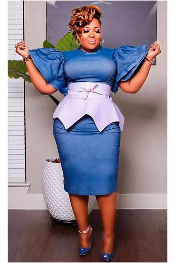 plus size peplum belt outfit