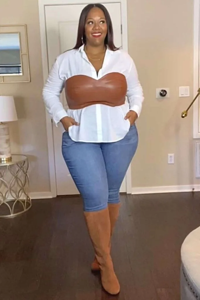 black woman outfit jeans