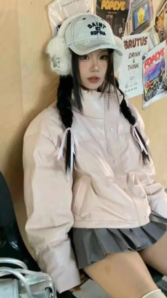 Cute winter outfit with earmuffs