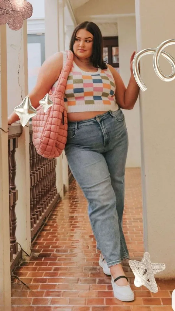 plus size crop top outfits