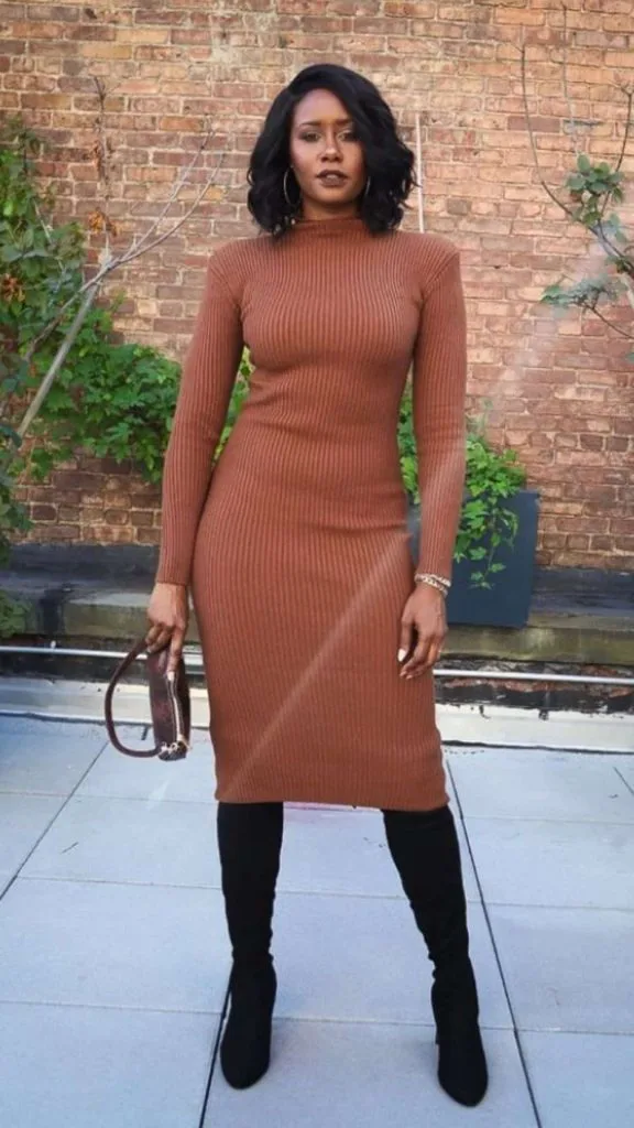 feminine black girl winter outfit