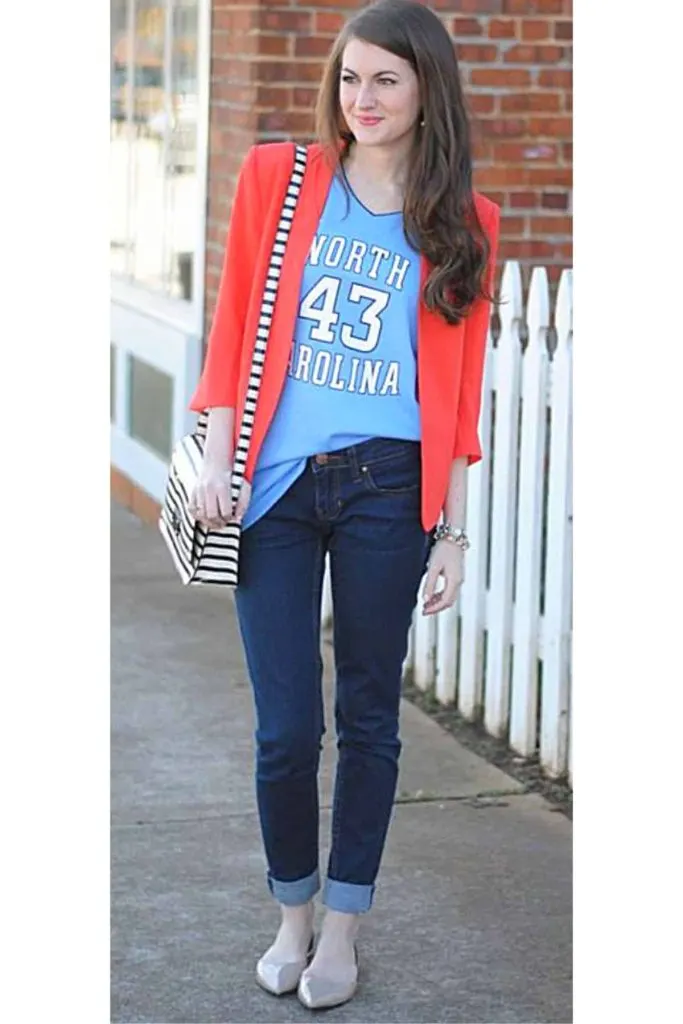 feminine football jersey outfit idea