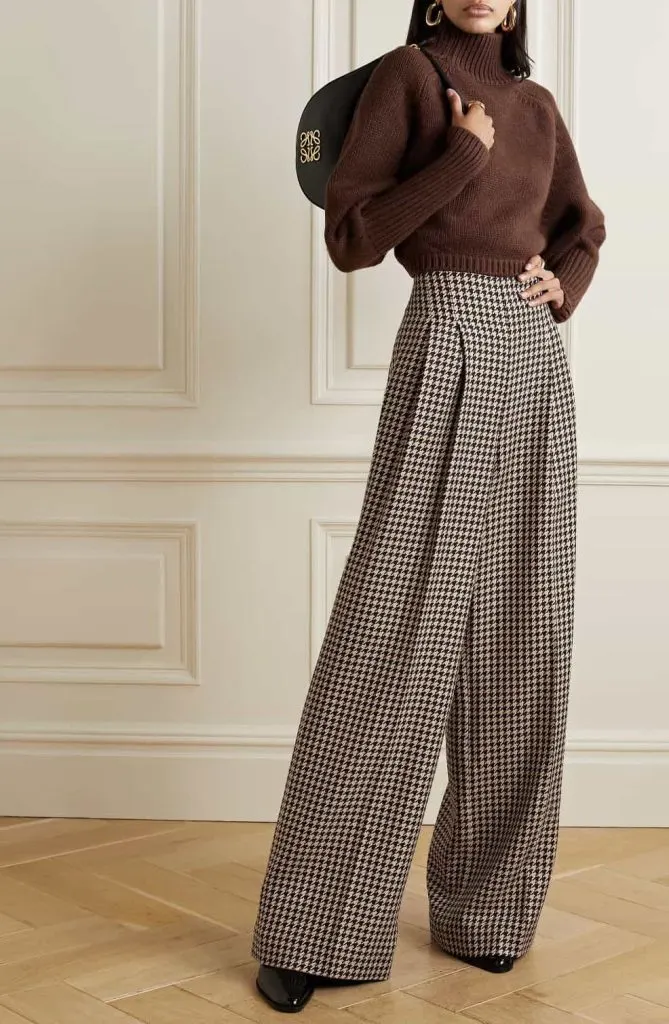outfit houndstooth pants elegant