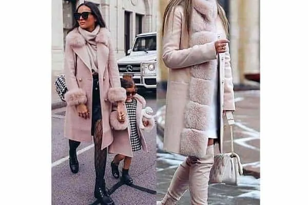 How to wear a fur coat with a dress?