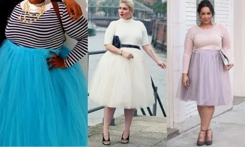 How to wear a tulle skirt plus size without looking fat?