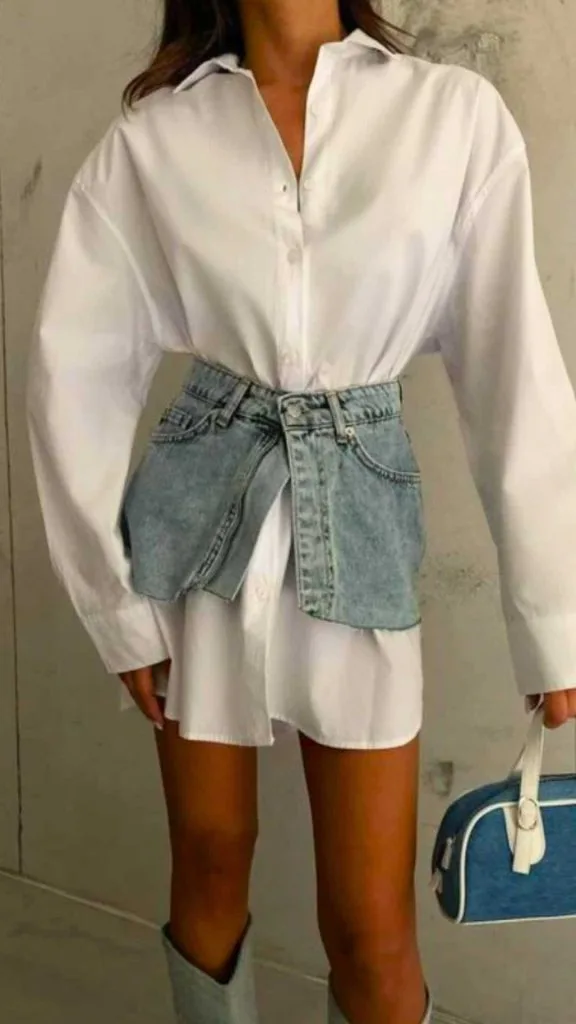 oversized shirt denim belt
