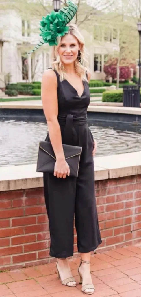 HAT and black jumpsuit derby day