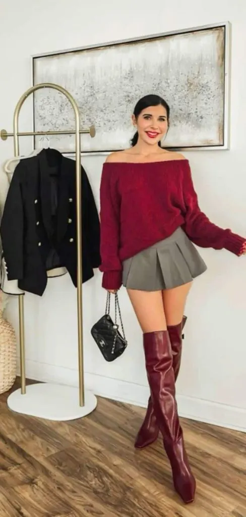 short pleated skirt winter