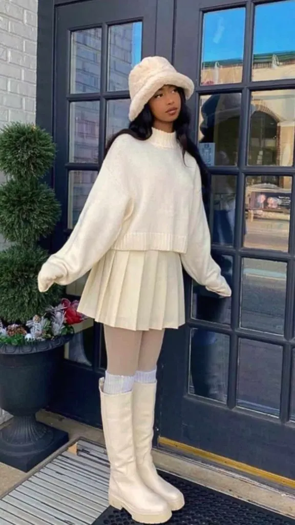 black girl monotone outfit ideas winter