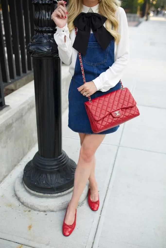 preppy outfit with red shoes 