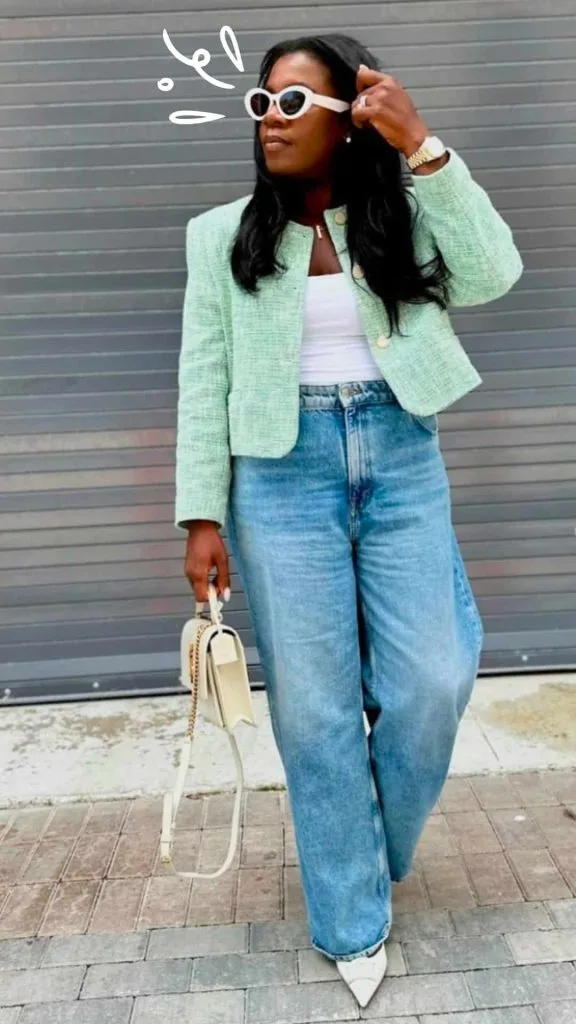 CHIC tweed jacket black girl outfit