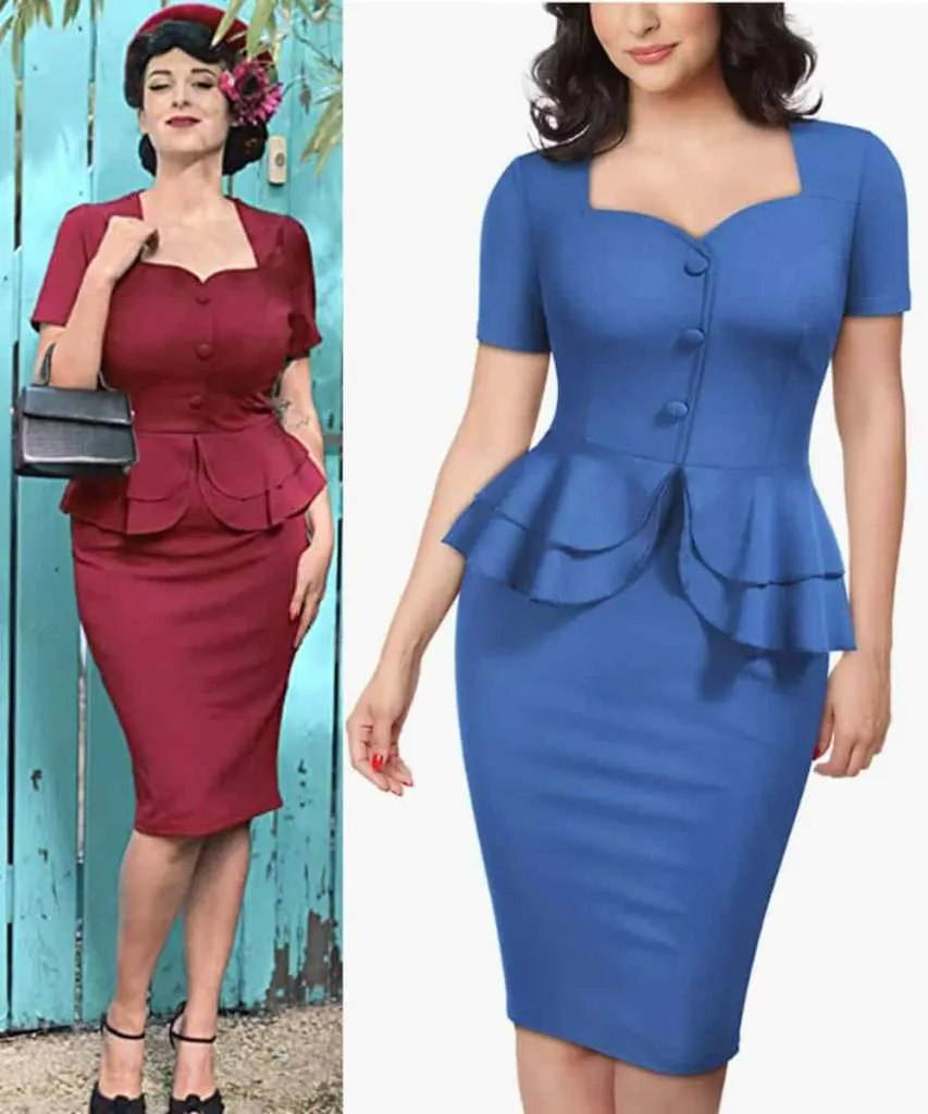 Aesthetic Peplum tea party dress