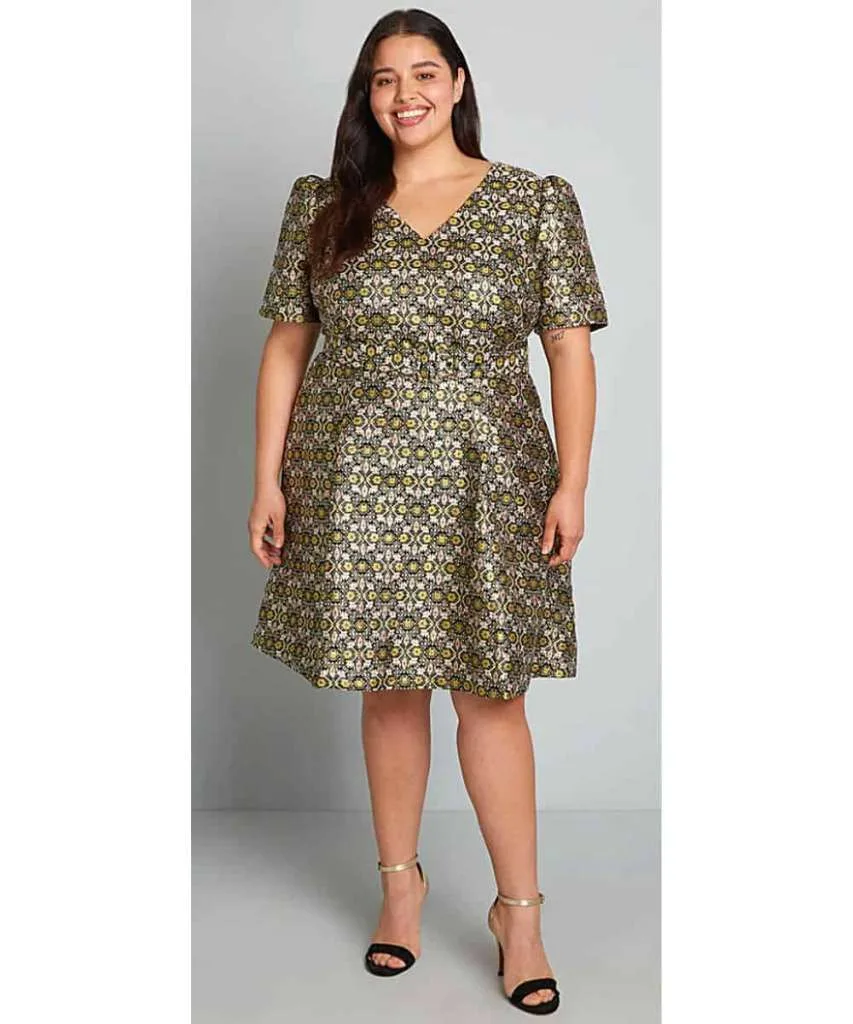 Vintage tea party plus size dress