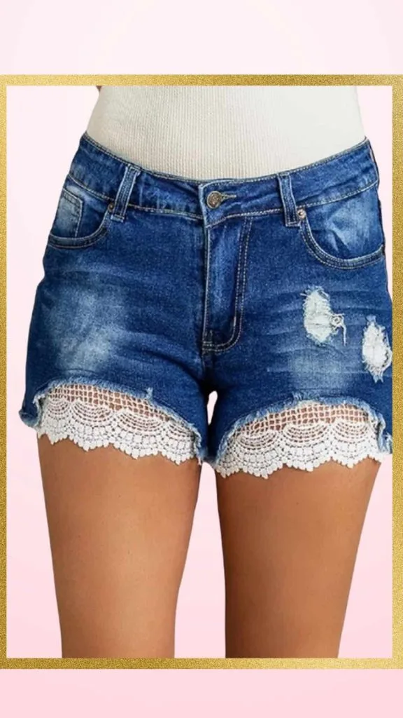 denim CROCHET SHORTS AMAZON