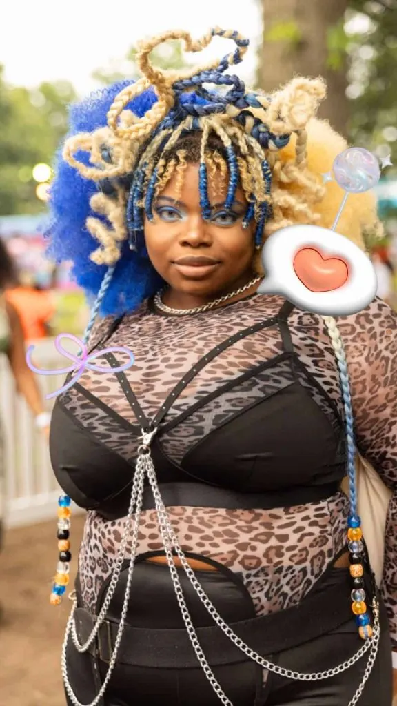 retro 90s party outfit black girl plus size