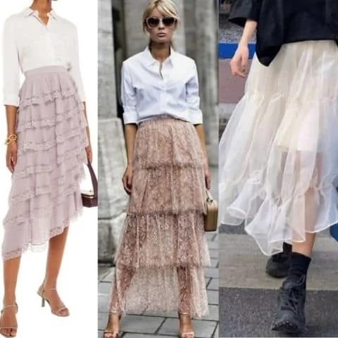 what to wear with a tiered skirt