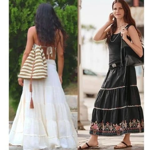 what to wear with a tiered skirt