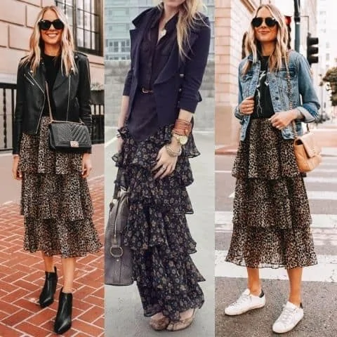 what to wear with a tiered skirt