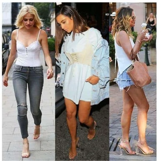 what to wear with clear heels - women outfit style