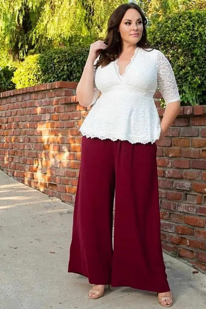 Palazzo pants plus size outfits