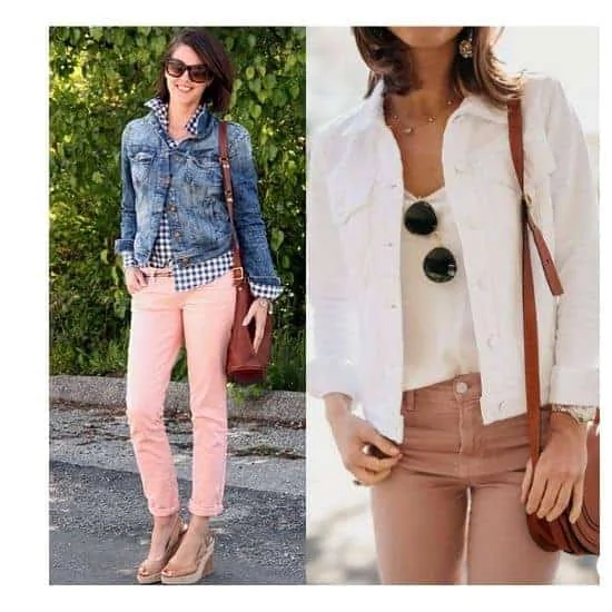 what to wear with pink jeans ladies, pink jeans outfit ideas