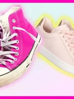 what to wear with pink sneakers