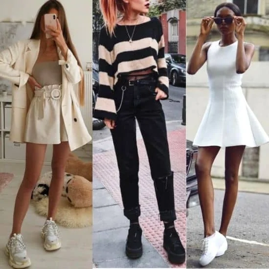 what to wear with platform sneakers ladies, chunky platform sneakers