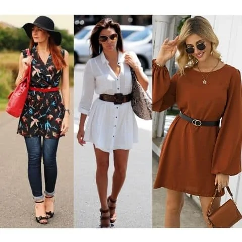 what to wear with tunic dress, wear tunic dress with belt
