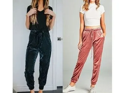 What to wear with velvet joggers / velvet pants?