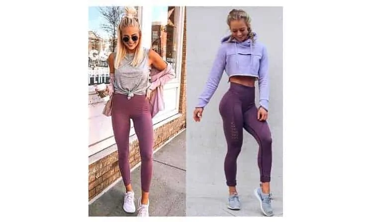 purple leggings outfits