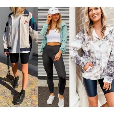 windbreaker outfit girl, how to wear windbreaker outfit women with leggings