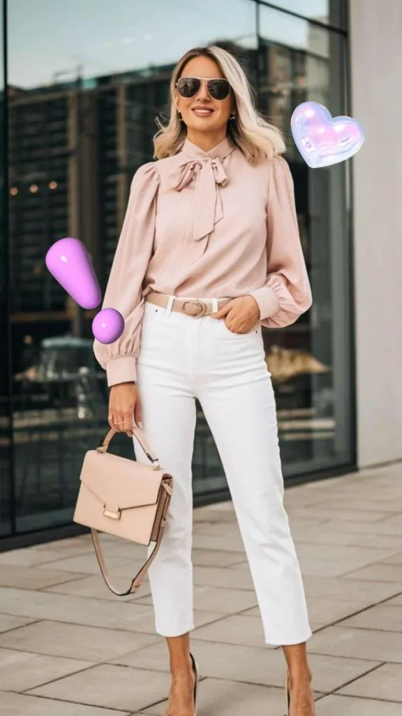 White jeans office outfit